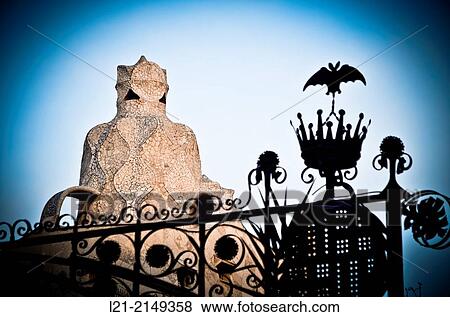 Casa Mil? aka La Pedrera 1906-1912, residential building by Catalan architect Antoni Gaudi. Barcelona, Catalonia, Spain, Europe. View Large Photo Image Stock Photo - Casa Mil? aka La Pedrera 1906-1912, residential building by Catalan architect Antoni Gaudi. Barcelona, Catalonia, Spain, Europe.. Fotosearch