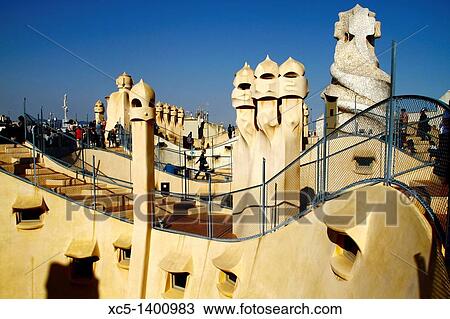 Casa Mila, La Pedrera, Barcelona, Catalonia, Spain View Large Photo Image Stock Image - Casa Mila, La Pedrera, Barcelona, Catalonia, Spain. Fotosearch
