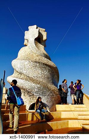 Casa Mila, La Pedrera, Barcelona, Catalonia, Spain View Large Photo Image Stock Image - Casa Mila, La Pedrera, Barcelona, Catalonia, Spain. Fotosearch