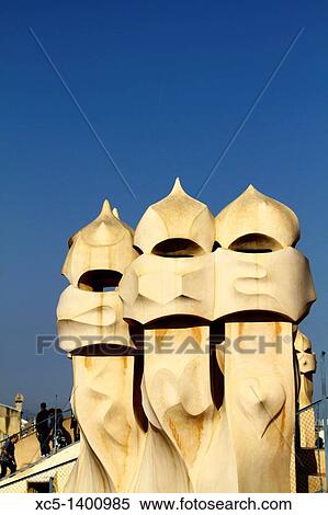 Casa Mila, La Pedrera, Barcelona, Catalonia, Spain View Large Photo Image Stock Photography - Casa Mila, La Pedrera, Barcelona, Catalonia, Spain. Fotosearch