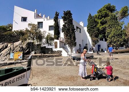 Stock Image - Casa-Museo Salvador Dal?. Port Lligat, small village located in a small bay on Cap de Creus peninsula, on the Costa Brava of the Mediterranean Sea, near the city of Cadaqu's in the Alt Empord? comarca, Girona, Catalonia, Spain.. Fotosearch