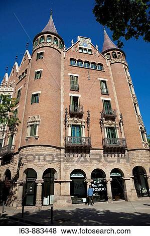 Casa Terrades (aka Casa de les Punxes, 1903-05), Barcelona. Catalonia, Spain View Large Photo Image Stock Photo - Casa Terrades (aka Casa de les Punxes, 1903-05), Barcelona. Catalonia, Spain. Fotosearch
