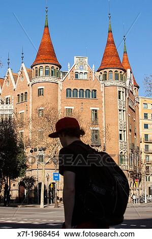 Casa Terrades or de les Punxes, Puig i Cadafalch, Eixample, Barcelona, Spain. View Large Photo Image Picture - Casa Terrades or de les Punxes, Puig i Cadafalch, Eixample, Barcelona, Spain.. Fotosearch