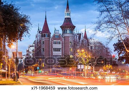 Casa Terrades or de les Punxes, Puig i Cadafalch, Eixample, Barcelona, Spain. View Large Photo Image Stock Photo - Casa Terrades or de les Punxes, Puig i Cadafalch, Eixample, Barcelona, Spain.. Fotosearch