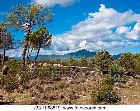 Stock Photo - Casillas peak from El Piquillo in Cadalso de los Vidrios Madrid Espaa. Fotosearch