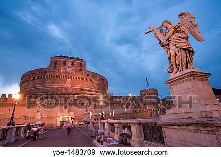Castel Sant? Angelo and Bernini's statues on Sant? Angelo Bridge, Rome, Italy View Large Photo Image Stock Photo - Castel Sant? Angelo and Bernini's statues on Sant? Angelo Bridge, Rome, Italy. Fotosearch