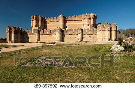Castillo. Coca. Provincia Segovia. Castilla. Espaa. View Large Photo Image Stock Image - Castillo. Coca. Provincia Segovia. Castilla. Espaa.. Fotosearch