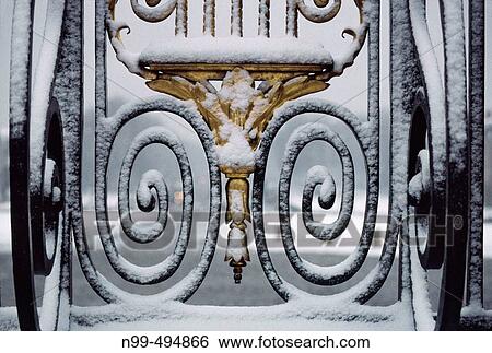 Castle, grid, snow. Paris. France View Large Photo Image Stock Photograph - Castle, grid, snow. Paris. France. Fotosearch