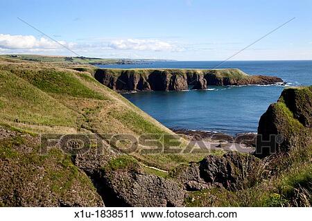 Stock Image - Castle Haven and Bowdun Head near Stonehaven Aberdeenshire Scotland. Fotosearch