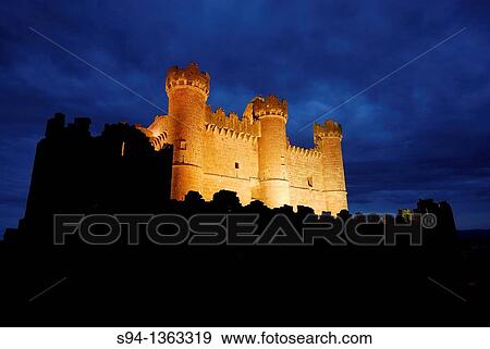 Castle illuminated of Turegano, Segovia, Spain View Large Photo Image Stock Photo - Castle illuminated of Turegano, Segovia, Spain. Fotosearch