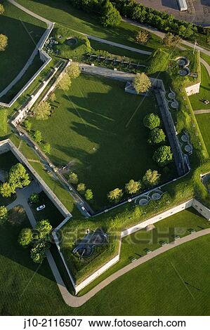 Stock Photo - Castle Island, Fort Independence, aerial, Boston, Massachusetts, USA. Fotosearch
