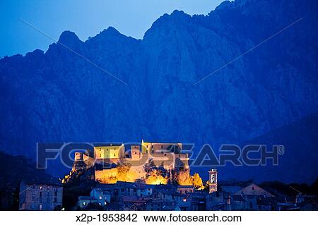 Castle of Corte, Corsica, France. View Large Photo Image Stock Image - Castle of Corte, Corsica, France.. Fotosearch