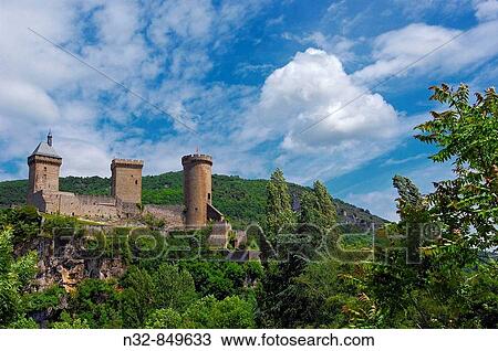 Castle of Foix (Chateau de Foix). Cathar country. Ariege, Midi Pyr? n? es, France. View Large Photo Image Stock Image - Castle of Foix (Chateau de Foix). Cathar country. Ariege, Midi Pyr? n? es, France.. Fotosearch