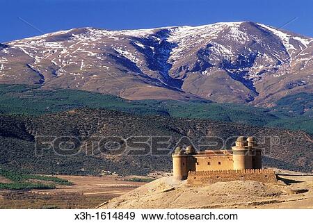 Castle of La Calahorra in the Sierra Nevada foothills, Province of Granada, Andalusia, Spain, Europe View Large Photo Image Stock Photo - Castle of La Calahorra in the Sierra Nevada foothills, Province of Granada, Andalusia, Spain, Europe. Fotosearch