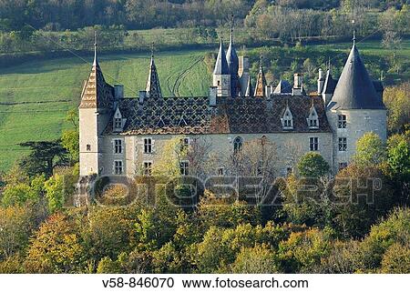 Castle of La Rochepot, 12-15th century, Cotes d? Or, France View Large Photo Image Stock Image - Castle of La Rochepot, 12-15th century, Cotes d? Or, France. Fotosearch
