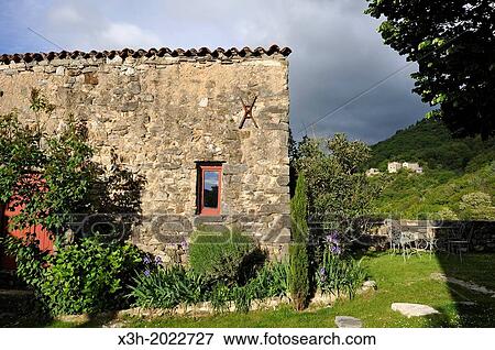 Stock Photo - Castle of Mandagout, around Le Vigan, Cevennes Mountains Range, Gard department, Languedoc- Roussillon region, France, Europe.. Fotosearch