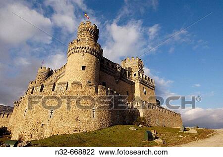 Castle of Manzanares el Real. Madrid. Spain. View Large Photo Image Stock Image - Castle of Manzanares el Real. Madrid. Spain.. Fotosearch