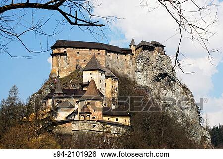 Stock Photograph - Castle of Orava in Oravsky Podzamok, region of Orava, Slovakia.. Fotosearch