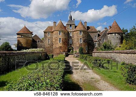 Stock Photo - Castle of Ratilly 13th century, Puisaye region, Yonne, France. Fotosearch