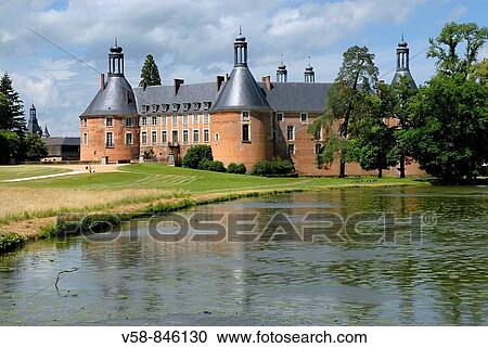 Stock Image - Castle of St Fargeau, Yonne, France. Fotosearch