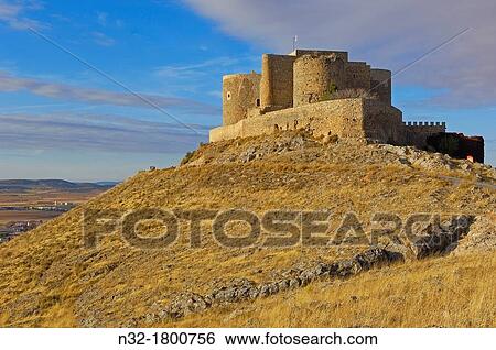 Castle of the Knights of St John of Jerusalem, Consuegra, Toledo province, Route of Don Quixote, Castilla-La Mancha, Spain. View Large Photo Image Stock Photograph - Castle of the Knights of St John of Jerusalem, Consuegra, Toledo province, Route of Don Quixote, Castilla-La Mancha, Spain.. Fotosearch