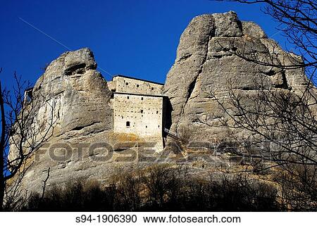 Stock Image - Castle of the stone? Castello della Pietra? near Vobbia, Genova, Liguria, Italy. Fotosearch