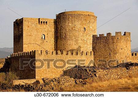 Stock Photograph - Castle, Puente del Congosto. Salamanca province, Spain.. Fotosearch