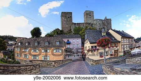 Castle ruins and old Lahnbruecke Bridge, Runkel, Hesse, Germany, Europe. View Large Photo Image Stock Photograph - Castle ruins and old Lahnbruecke Bridge, Runkel, Hesse, Germany, Europe.. Fotosearch