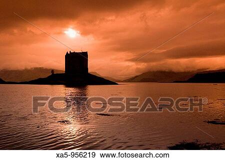 Stock Photo - Castle Stalker, near Port Appin, Scotland, UK. Fotosearch