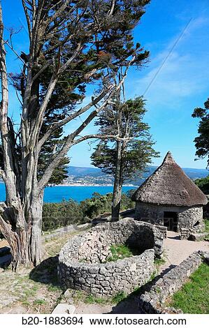 Castro of Santa Tegra, Iron Age village, A Guarda, Pontevedra, Galicia, Spain. View Large Photo Image Picture - Castro of Santa Tegra, Iron Age village, A Guarda, Pontevedra, Galicia, Spain.. Fotosearch
