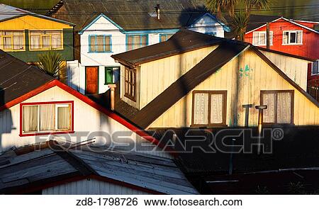 Stock Photograph - castro village in chile. Fotosearch