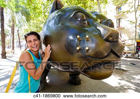Cat statue at Rambla del Raval Barcelona, Spain View Large Photo Image Stock Image - Cat statue at Rambla del Raval Barcelona, Spain. Fotosearch