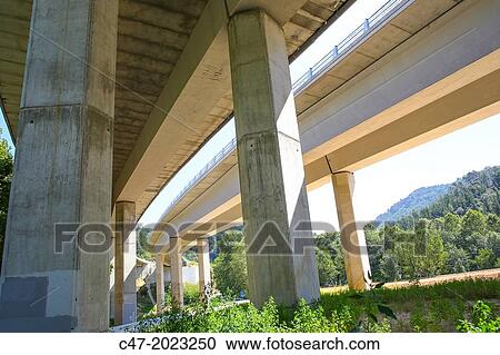 Catalunya, Spain, Girona province, La Selva area, C25, Eix Transversal, viaduct over GI-551 local road from Santa Coloma de Farners to Sant Hilari de Sacalm near Sant Marti de Claders. View Large Photo Image Stock Image - Catalunya, Spain, Girona province, La Selva area, C25, Eix Transversal, viaduct over GI-551 local road from Santa Coloma de Farners to Sant Hilari de Sacalm near Sant Marti de Claders.. Fotosearch