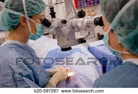 Stock Photo - Cataract operation, ophthalmology operation room. Hospital de Zumarraga, Gipuzkoa, Euskadi, Spain. Fotosearch