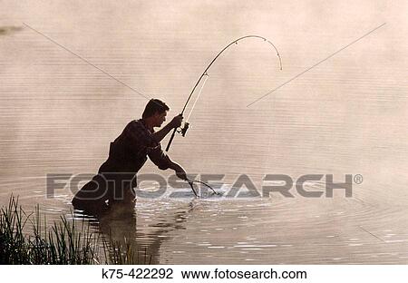 Catching a fish and netting it View Large Photo Image Stock Image - Catching a fish and netting it. Fotosearch