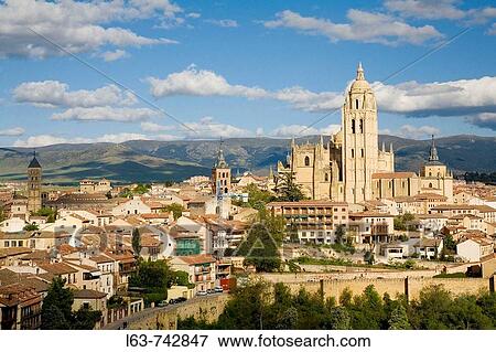 Cathedral and city skyline, Segovia. Castilla-Leon, Spain View Large Photo Image Stock Photo - Cathedral and city skyline, Segovia. Castilla-Leon, Spain. Fotosearch