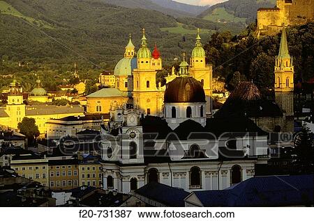 Cathedral and Kollegienkirche domes, Salzburg, Austria View Large Photo Image Stock Photo - Cathedral and Kollegienkirche domes, Salzburg, Austria. Fotosearch