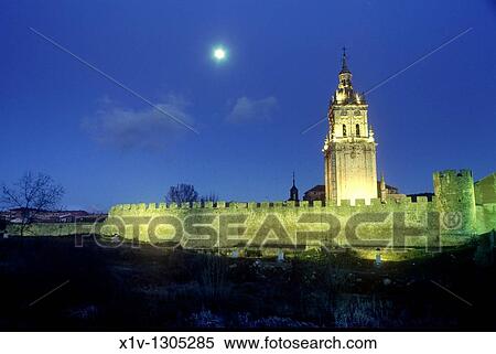 Stock Photography - Cathedral and Ucero River. El Burgo de Osma. Soria province. Spain. Fotosearch