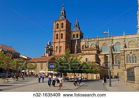 Cathedral, Astorga, Via de la Plata (Silver Route), Leon province, Castilla-Leon, Way of St James, Spain, Europe View Large Photo Image Stock Photo - Cathedral, Astorga, Via de la Plata (Silver Route), Leon province, Castilla-Leon, Way of St James, Spain, Europe. Fotosearch