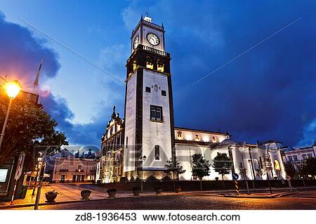cathedral in ponta delgada in san miguel island View Large Photo Image Stock Image - cathedral in ponta delgada in san miguel island. Fotosearch