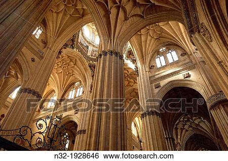 Cathedral, Interior New Cathedral, Salamanca, Via de la Plata, Silver Route, Castilla-Leon, Spain View Large Photo Image Stock Photograph - Cathedral, Interior New Cathedral, Salamanca, Via de la Plata, Silver Route, Castilla-Leon, Spain. Fotosearch