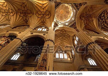 Cathedral, Interior New Cathedral, Salamanca, Via de la Plata, Silver Route, Castilla-Leon, Spain View Large Photo Image Stock Photography - Cathedral, Interior New Cathedral, Salamanca, Via de la Plata, Silver Route, Castilla-Leon, Spain. Fotosearch