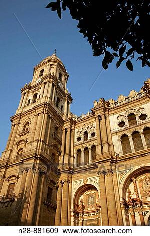 Stock Photo - Cathedral, Malaga. Costa del Sol, Andalusia, Spain. Fotosearch