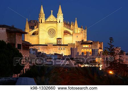 Cathedral of Mallorca, Sa Llotja and Almudaina Palace Palma Mallorca Balearic Islands Spain. View Large Photo Image Stock Image - Cathedral of Mallorca, Sa Llotja and Almudaina Palace Palma Mallorca Balearic Islands Spain.. Fotosearch