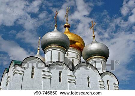 Stock Image - Cathedral of Our Lady of Smolensk. Novodevichy convent. Moscow. Russia. Fotosearch