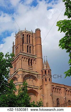 Stock Image - Cathedral of Saint Cecilie, Albi, Tarn, Midi-Pyrenees, France, Europe. Fotosearch
