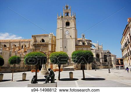 Stock Image - Cathedral of San Antol? n in Palencia city, Spain. Fotosearch