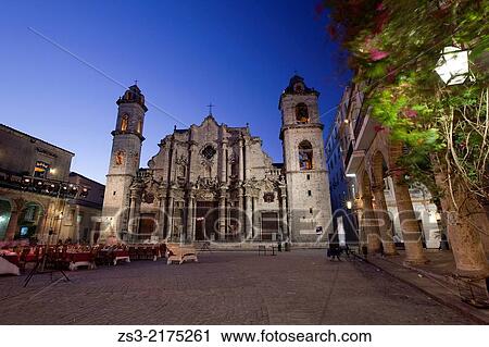 Cathedral of San Cristobal by night, Havana Vieja, Old Havana District, Havana, Cuba, West Indies, Central America. View Large Photo Image Stock Image - Cathedral of San Cristobal by night, Havana Vieja, Old Havana District, Havana, Cuba, West Indies, Central America.. Fotosearch