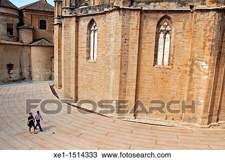 Stock Image - Cathedral of Santa Maria, Gothic, Tortosa, Catalonia, Spain.. Fotosearch