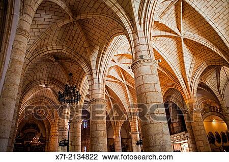 Stock Image - Cathedral of Santa Maria la Menor 1514, UNESCO World Heritage Site, Santo Domingo, Dominican Republic.. Fotosearch